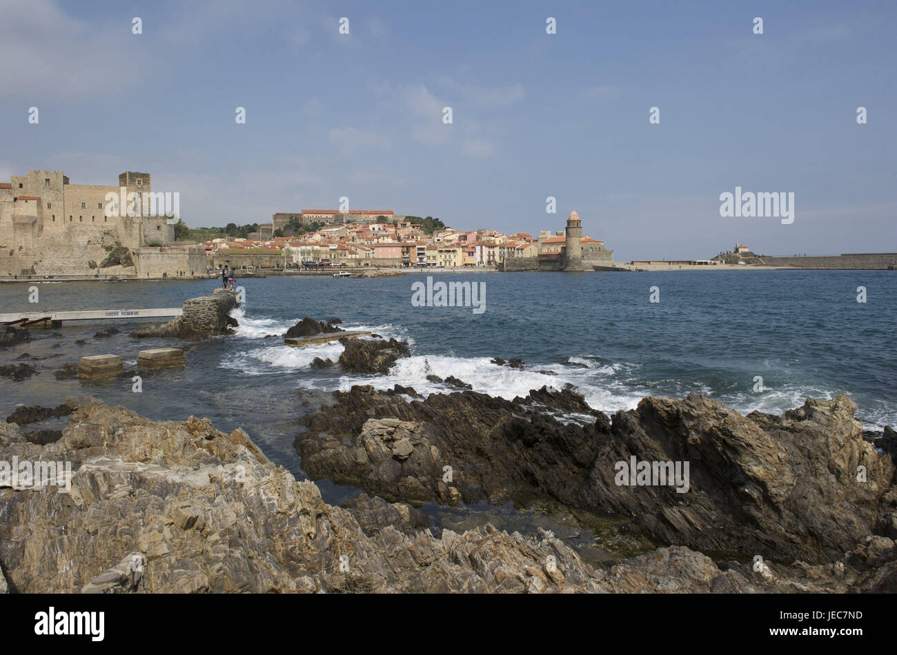 Europe, France, vue de Collioure, Banque D'Images