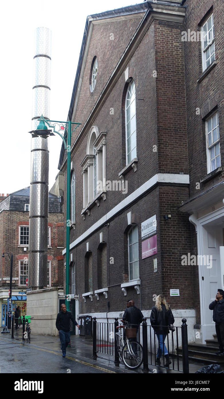 Mosquée Brick Lane, l'East End, Londres, Angleterre, Royaume-Uni Banque D'Images