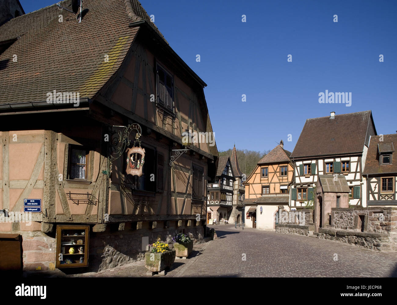 France, Alsace, Kaysersberg, vue locale, Banque D'Images