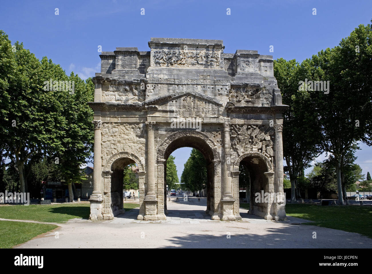 France, orange, l'Arc de Triomphe, vallée du Rhône, de la ville, la structure, l'Arc de triomphe, arc honoraire, l'architecture, l'endroit d'intérêt, destination, tourisme, patrimoine mondial de l'UNESCO, Banque D'Images