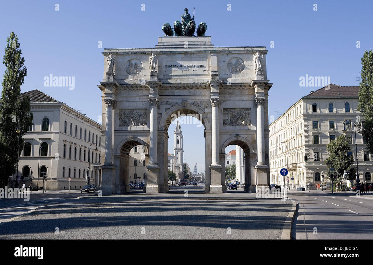 Germany, Bavaria, Munich, la victoire, l'Allemagne du Sud, Haute-Bavière, gate, l'objectif d'un bâtiment, bâtiment, architecture, style architectural, néoclassicisme, musique néoclassique, classicisme, néoclassicisme, lieu de destination, d'intérêt, visites, Banque D'Images