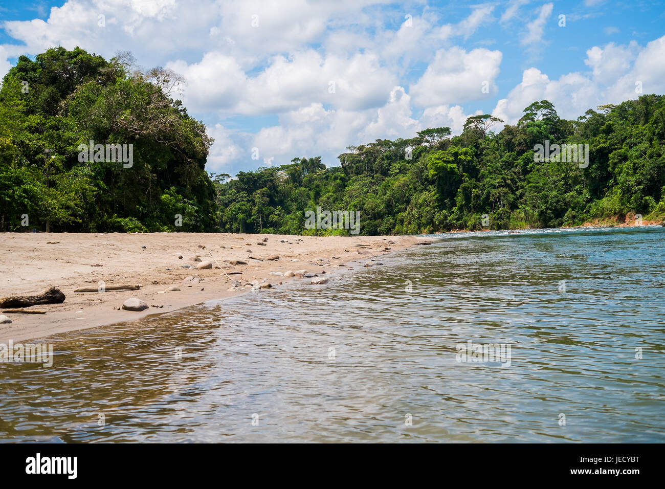 Plage de Misahualli sur Rio Napo, Amazon, Equateur Banque D'Images