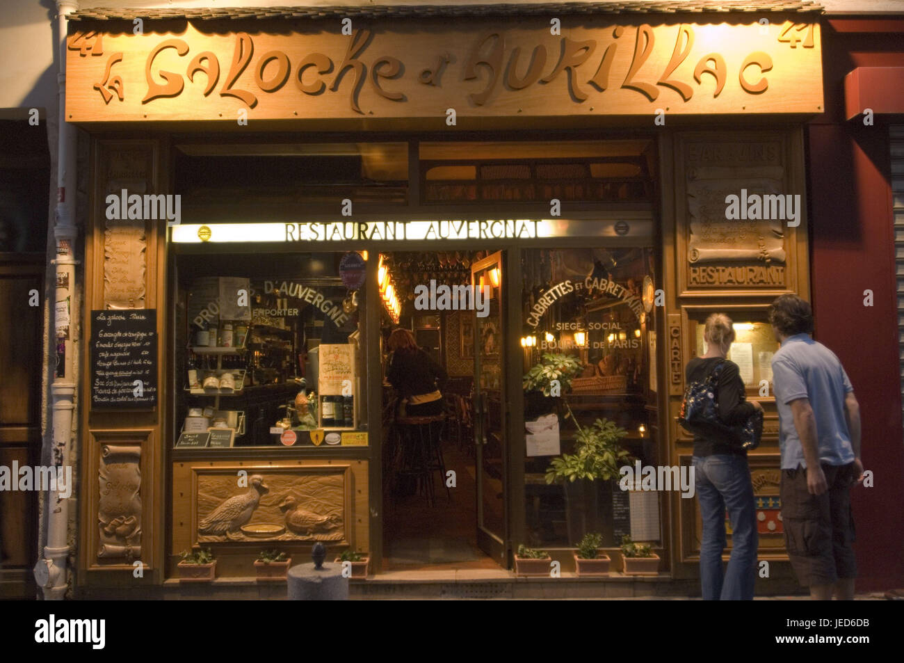 France, Paris, Rue de Laplander, bar 'Galoche d'Aurillac", les clients, le modèle ne libération, Banque D'Images