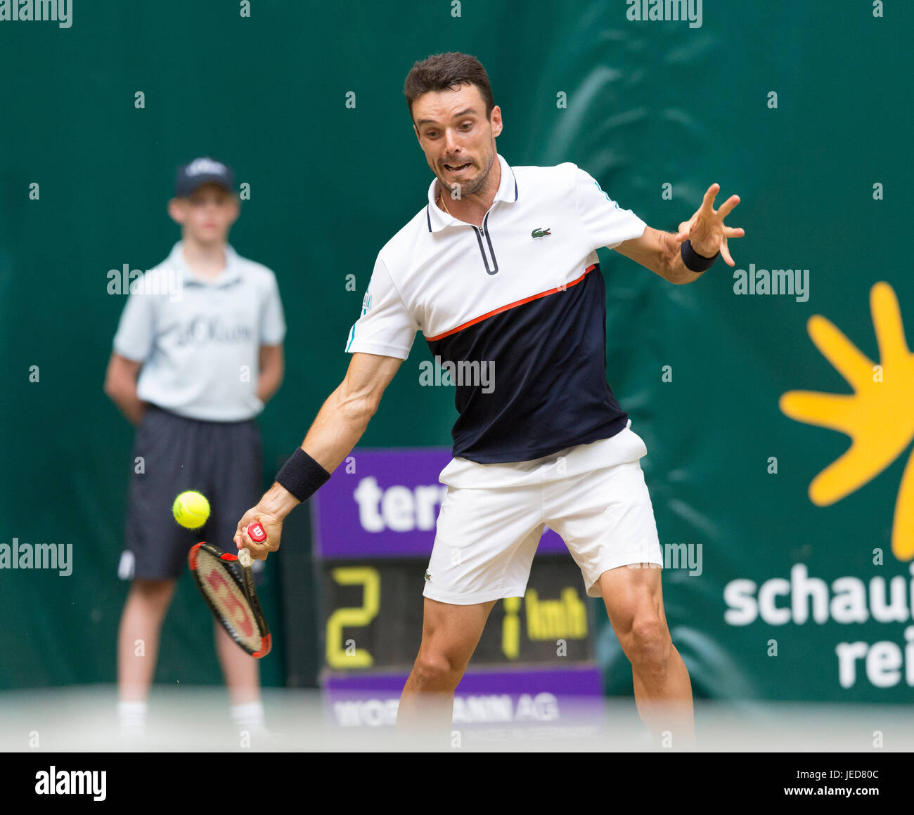 Roberto Bautista Agut d'Espagne en action à la 25e Gerry Weber Open à Halle. Banque D'Images