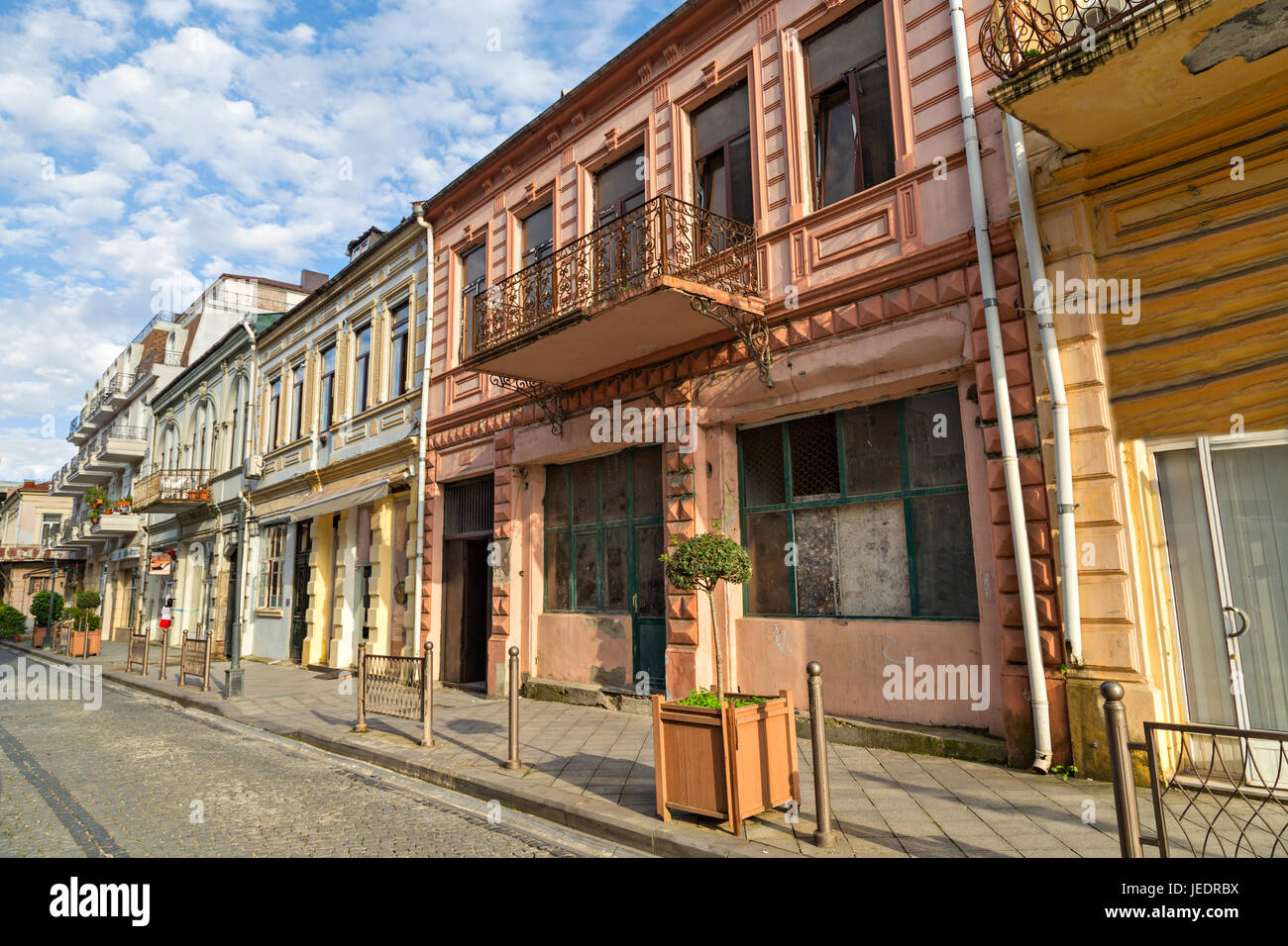 Maisons traditionnelles à Batumi, Géorgie. Banque D'Images