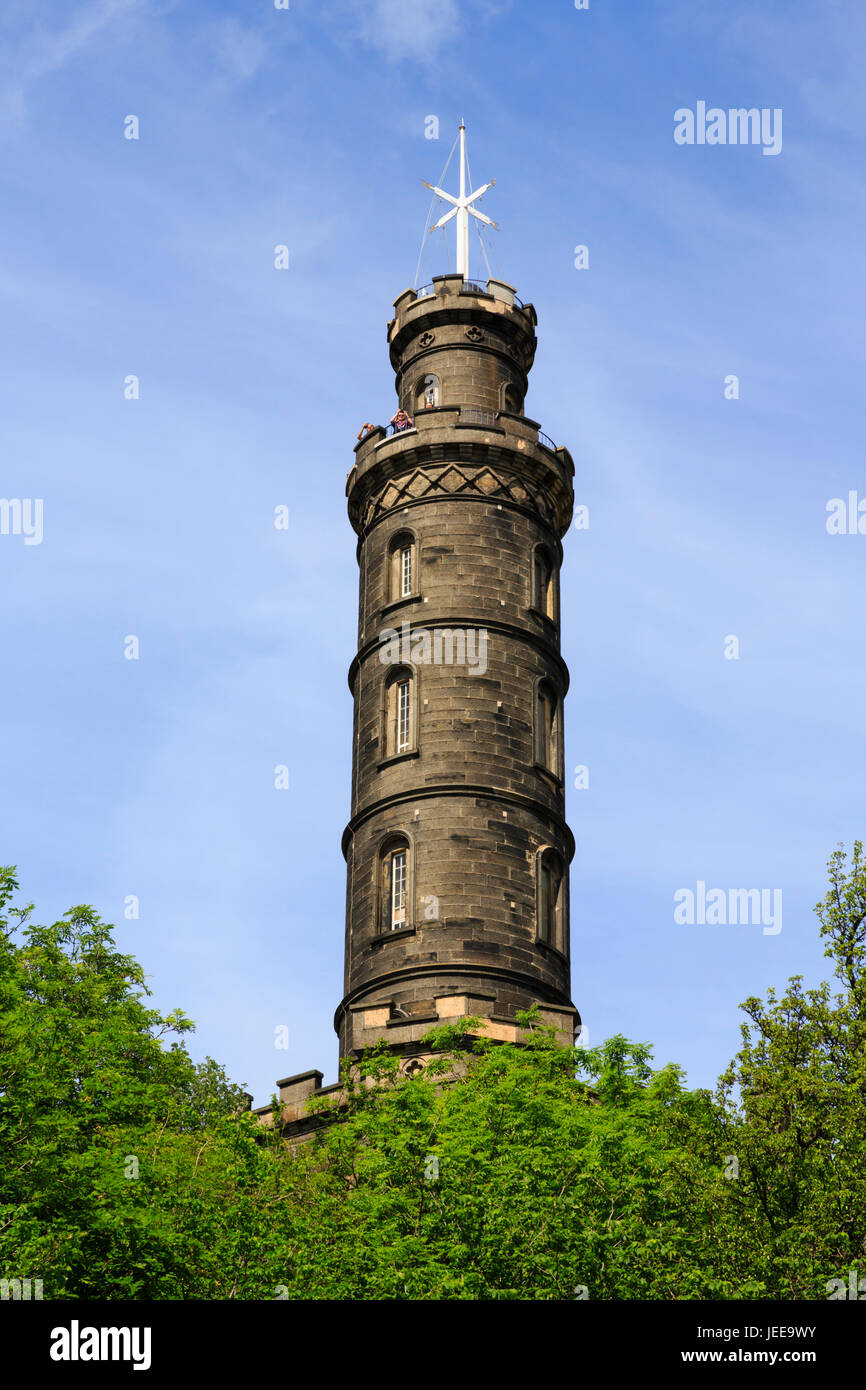 Le Monument Nelson sur Calton Hill, Édimbourg, Écosse. Banque D'Images