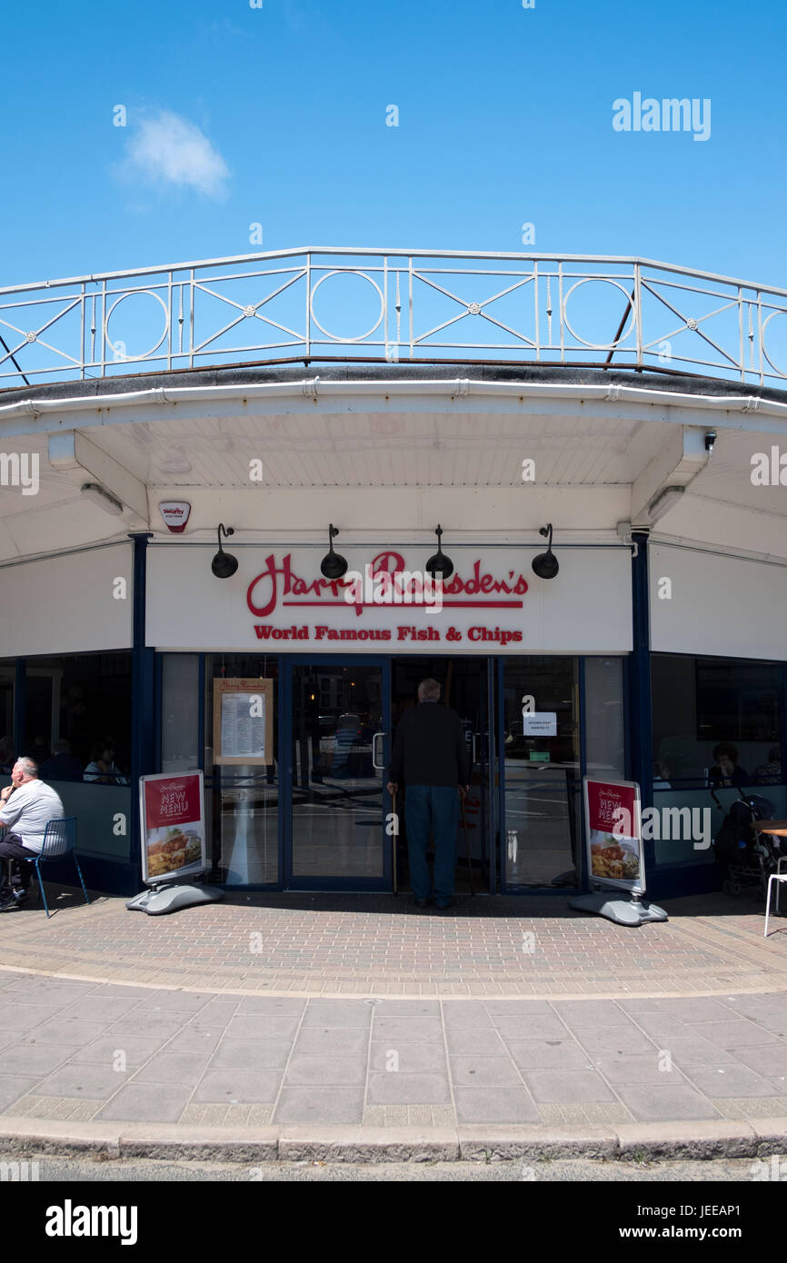 Harry Ramsdens fish and chips restaurant Swanage Dorset.Harry Ramsden : célèbre pour le poisson-n-jetons. Avec plus de 40 points de vente à travers le Royaume-Uni. Banque D'Images