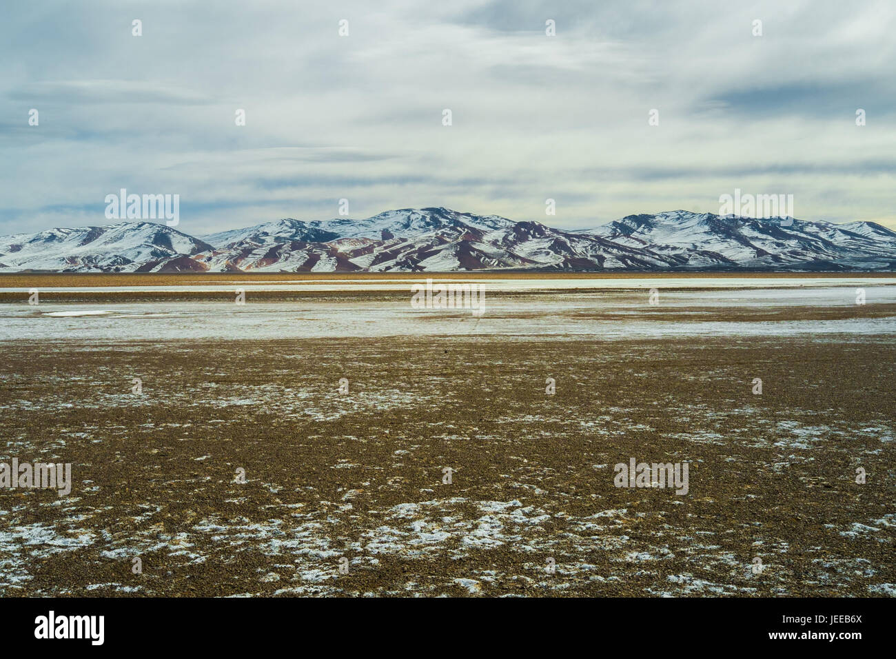 Salar de Maricunga en Parque Nacional Nevado Tres Cruces, Chili Banque D'Images