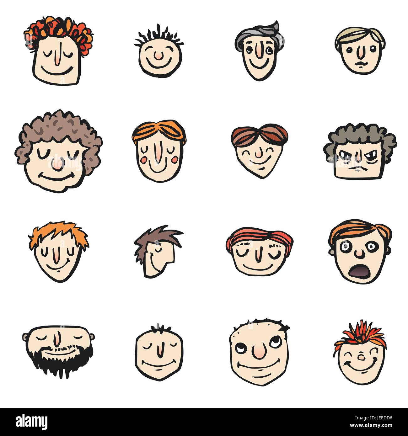 Vector icon set de père visages Illustration de Vecteur