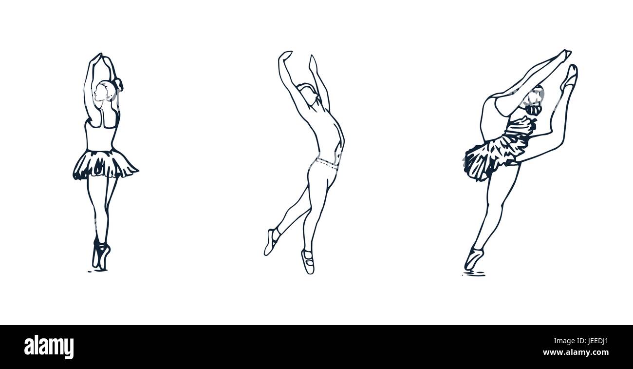 Vector icon set de danseurs de ballet Illustration de Vecteur