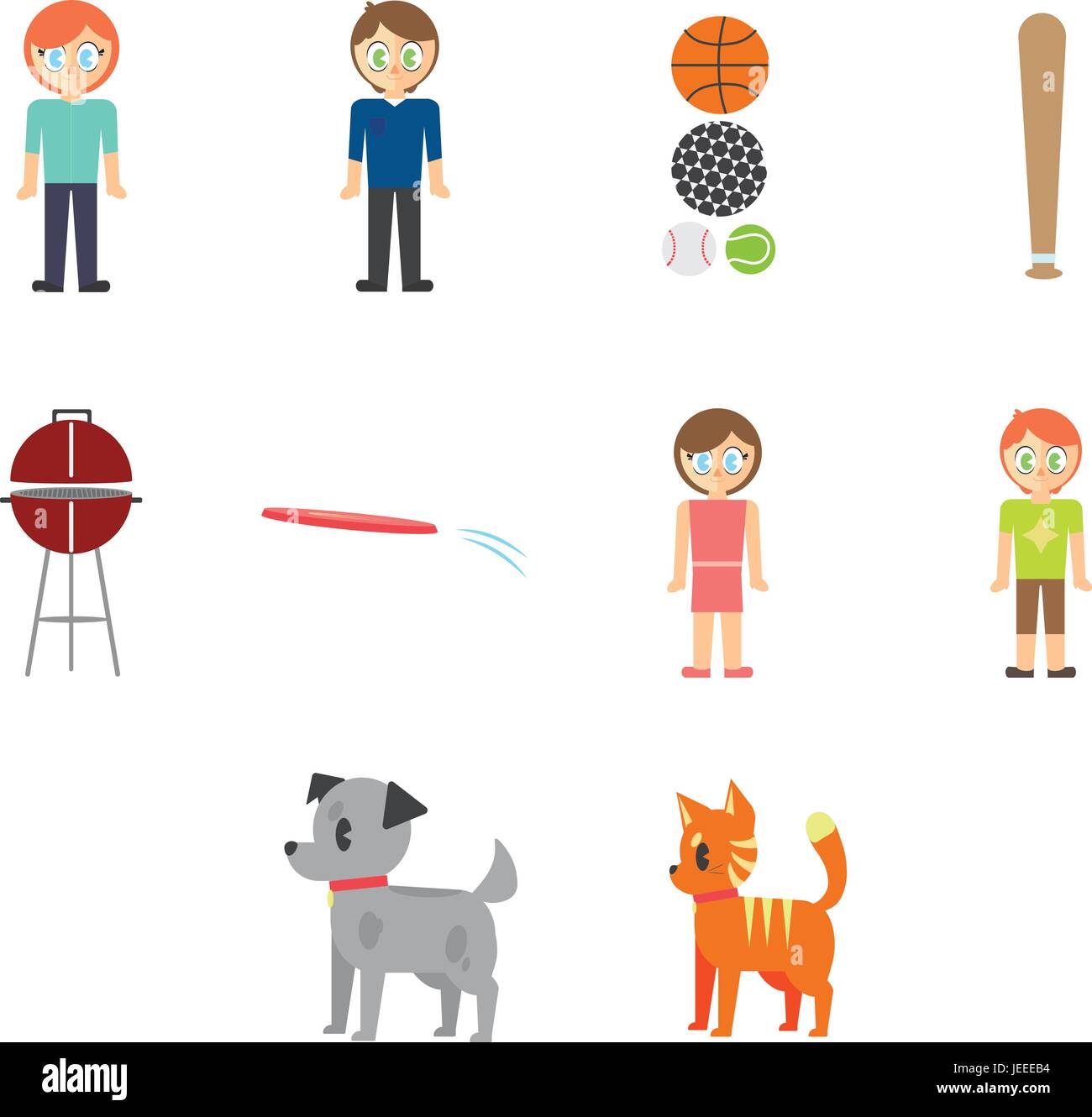 Vector set de famille et pet Illustration de Vecteur Vector set de famille et pet Illustration de Vecteur