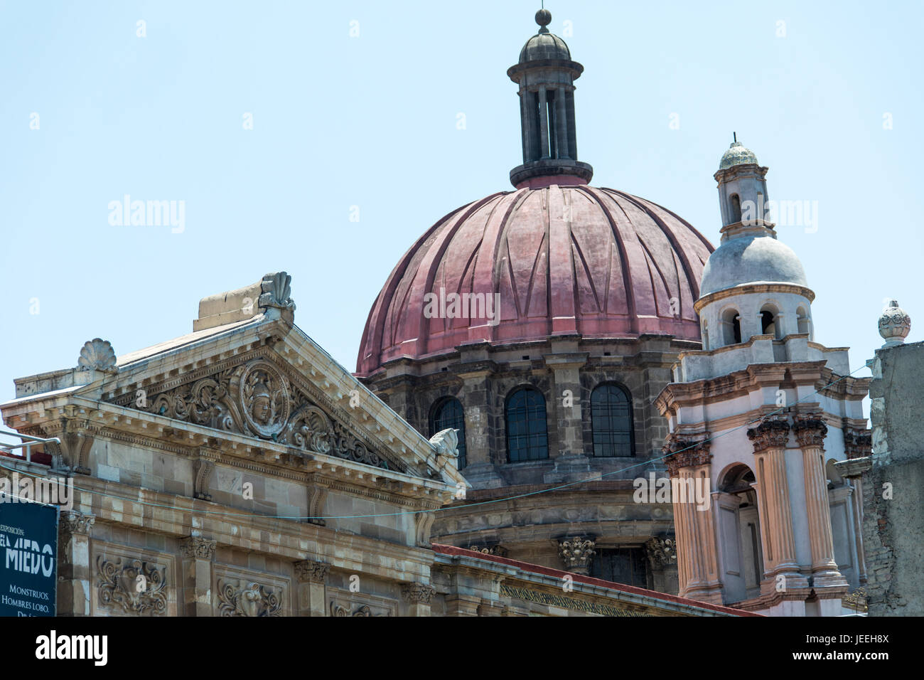Dome dans le Palais National, la ville de Mexico, Mexique Banque D'Images