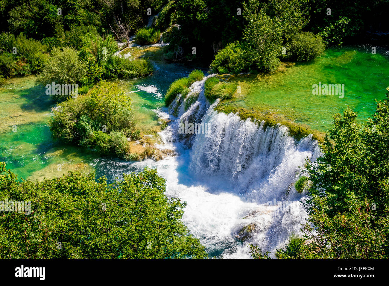 La cascade de Skradinski buk au Parc National de Krka en Croatie Banque D'Images