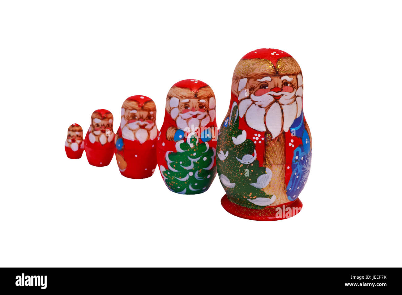 Poupées Matriochka Noël. Une collection de poupées russes matriochka  décorées pour fêter Noël Photo Stock - Alamy