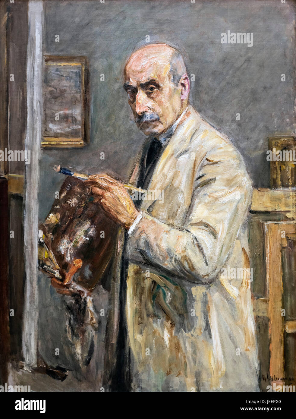 Max Liebermann (1847-1935), autoportrait du peintre dans l'ensemble (Selbstbildnis im Malkittel), 1922 Banque D'Images