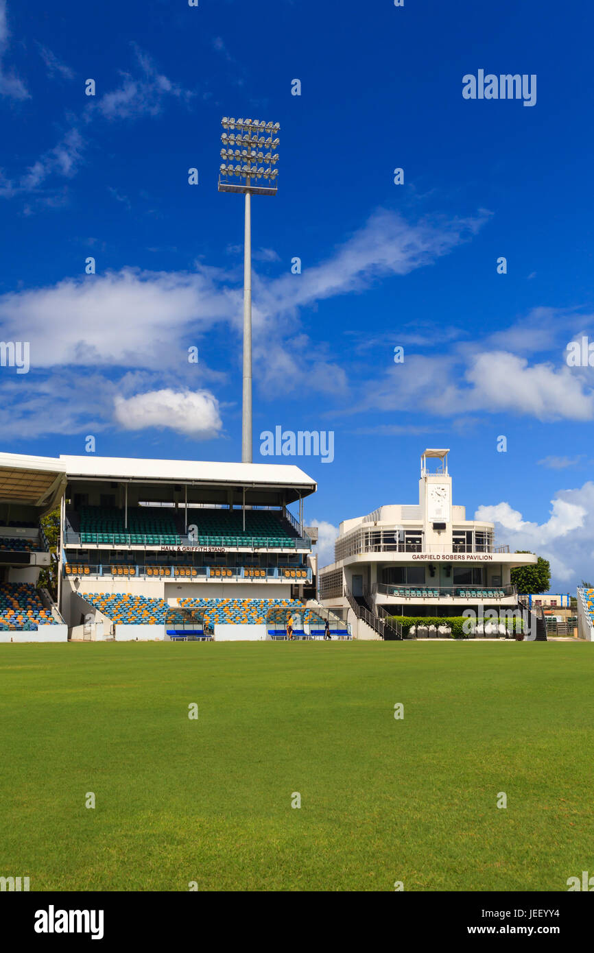 Kensington Oval Cricket Ground à Bridgetown, Barbade. Le lieu a accueilli la finale de la Coupe du Monde 2007 et de l'ICC 2010 World T20 Final. Banque D'Images