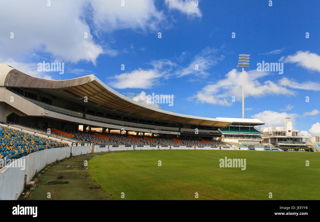 Kensington Oval Cricket Ground à Bridgetown, Barbade. Le lieu a accueilli la finale de la Coupe du Monde 2007 et de l'ICC 2010 World T20 Final. Banque D'Images