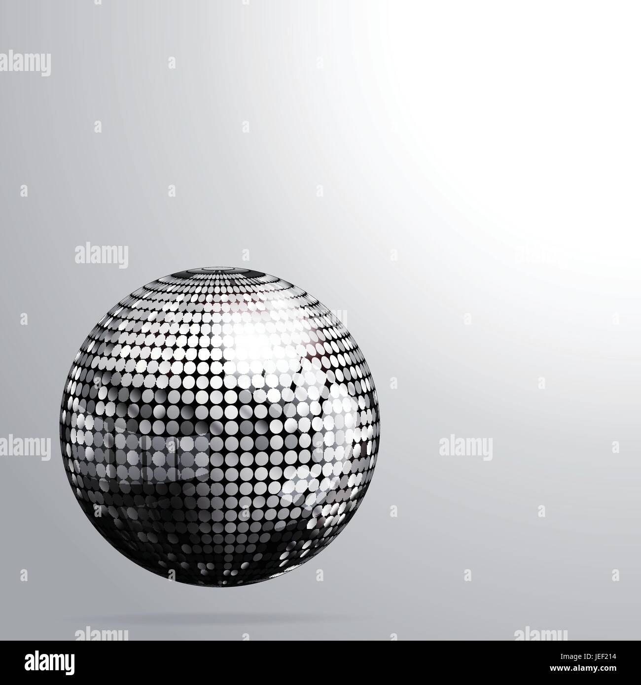 3D Illustration d'argent boule disco avec ombre Illustration de Vecteur