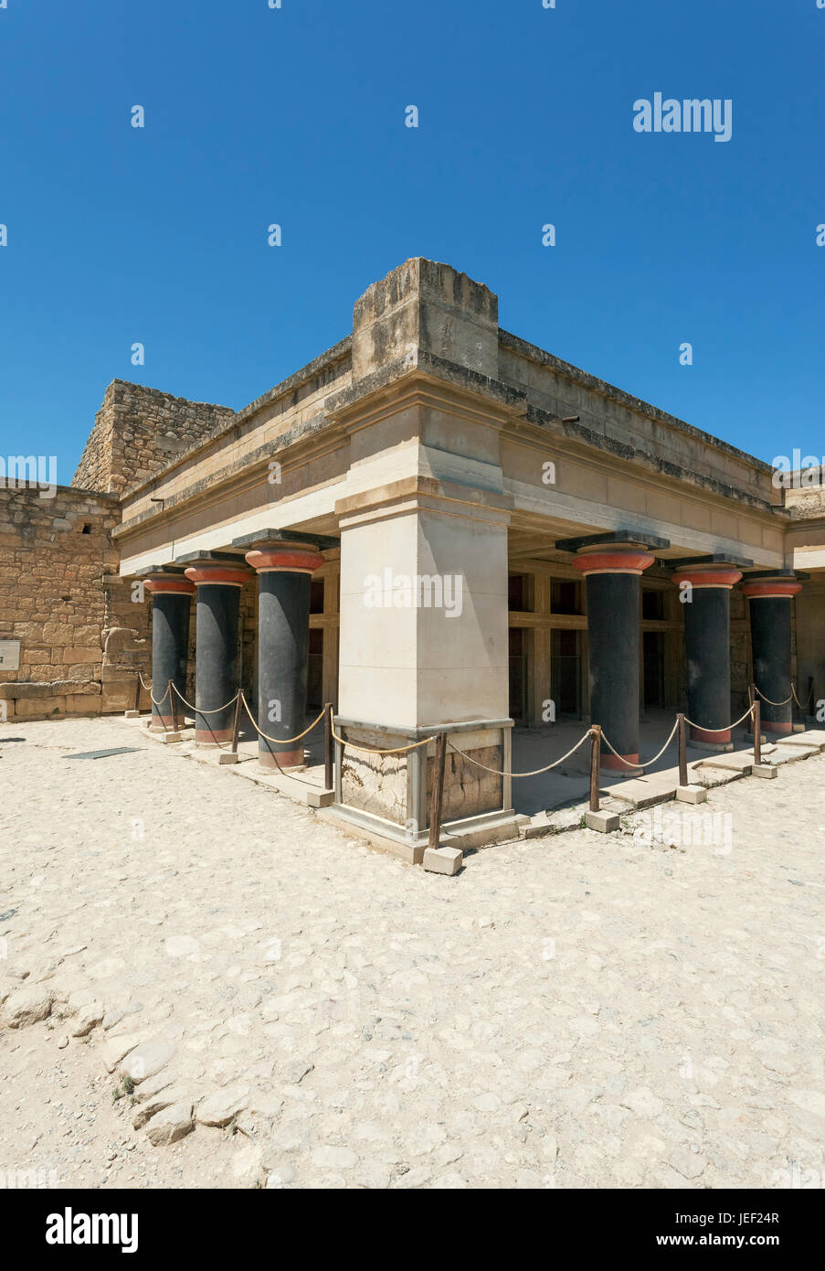 Palais de Knossos, le hall de l'axe double, ancienne ville de Knossos, Héraklion, Crète, Grèce Banque D'Images