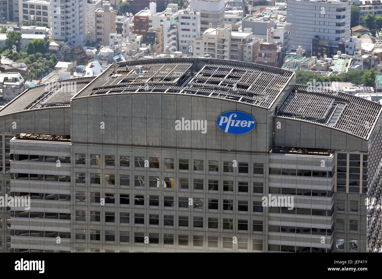 Bâtiment du siège Pfizer Shinjuku Tokyo Japon Banque D'Images
