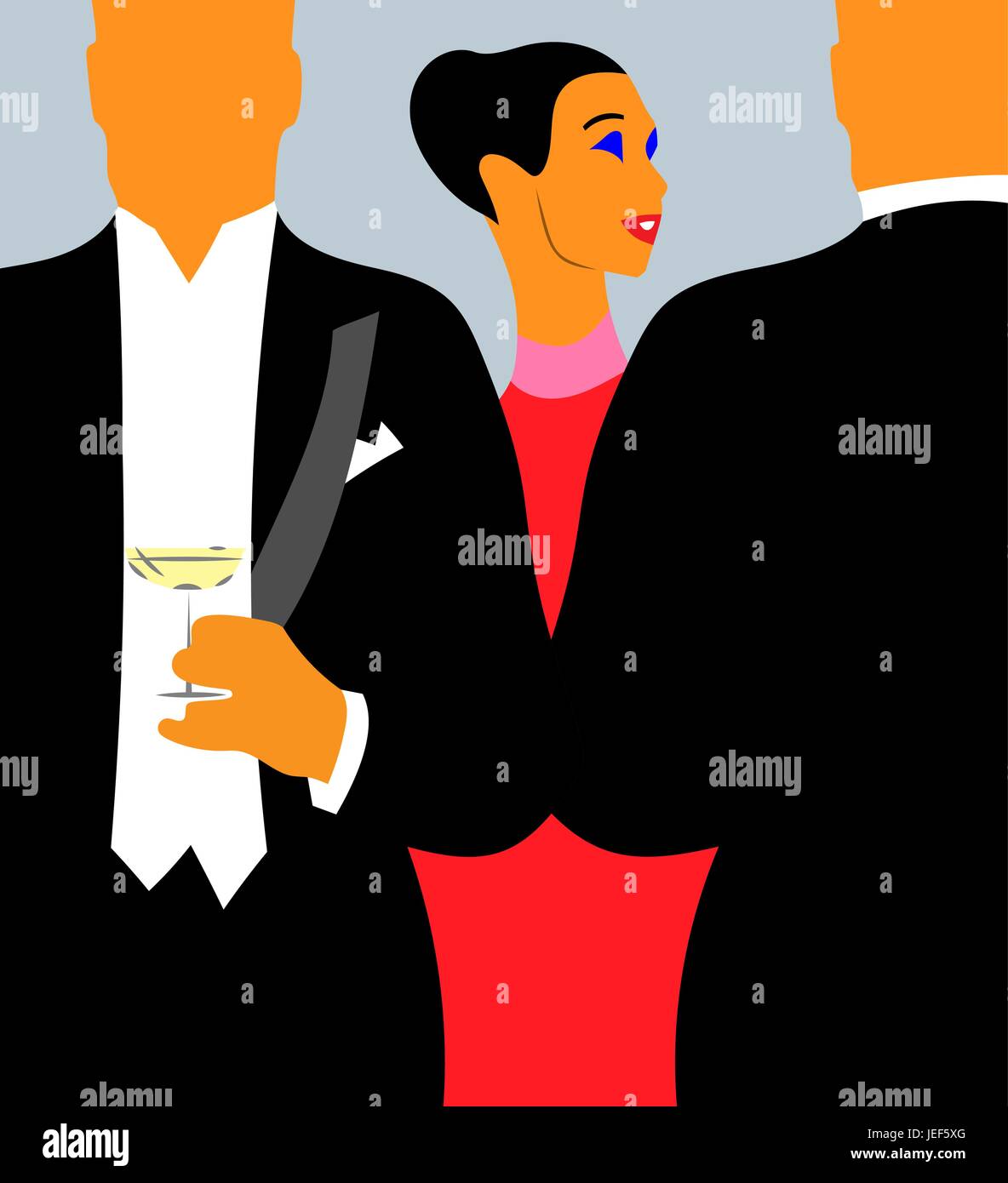 Jeune fille sur la partie haute société vector Illustration de Vecteur