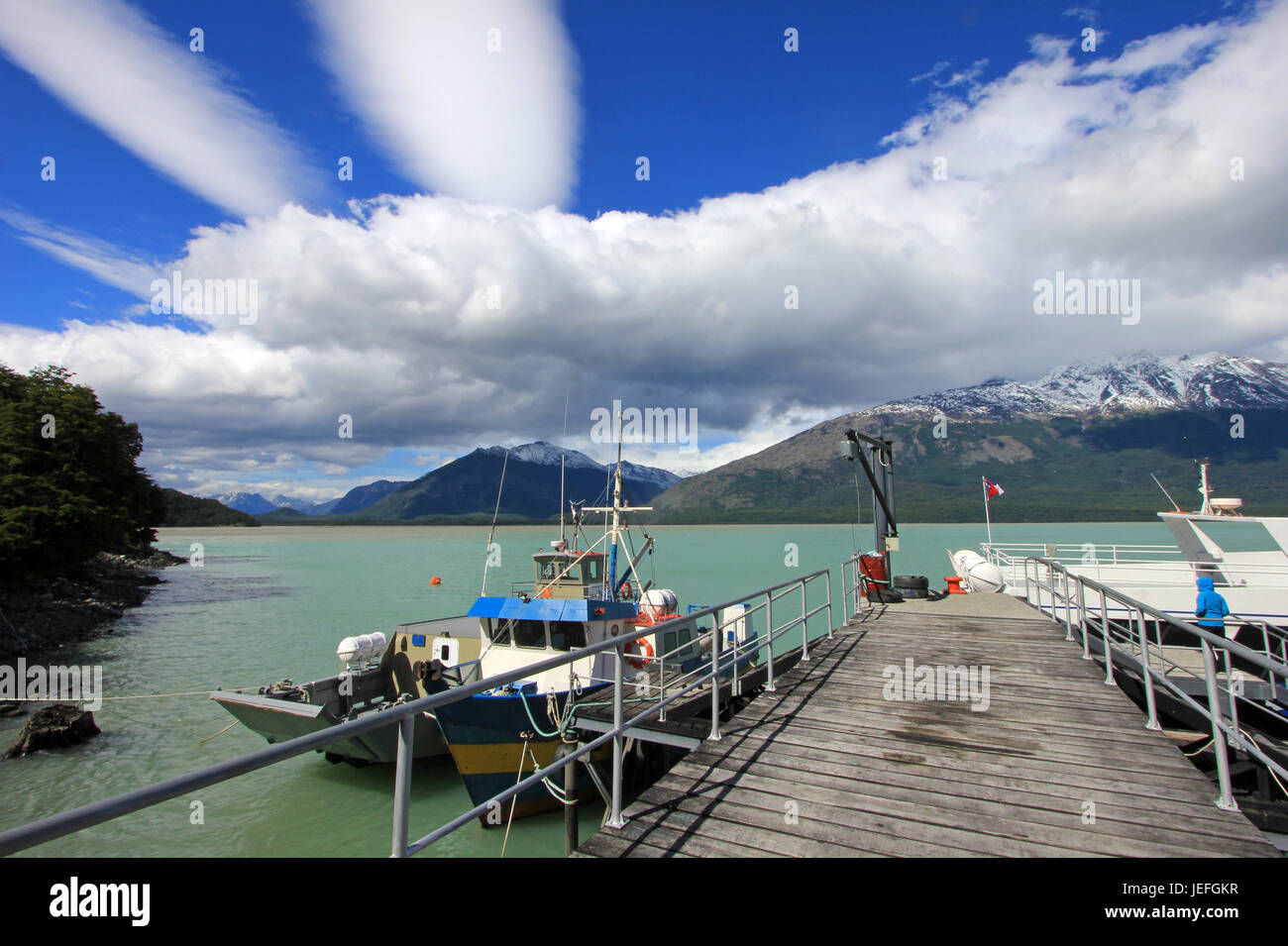 Fin de la Carretera Austral près de Villa O Higgins, Patagonie, Chili Banque D'Images