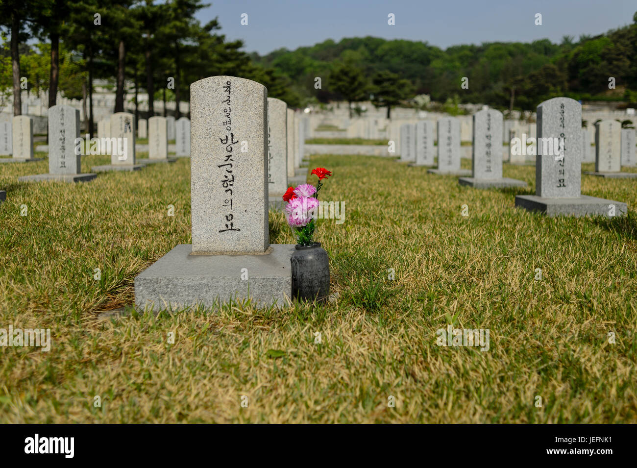 Le cimetière National de Séoul Banque D'Images