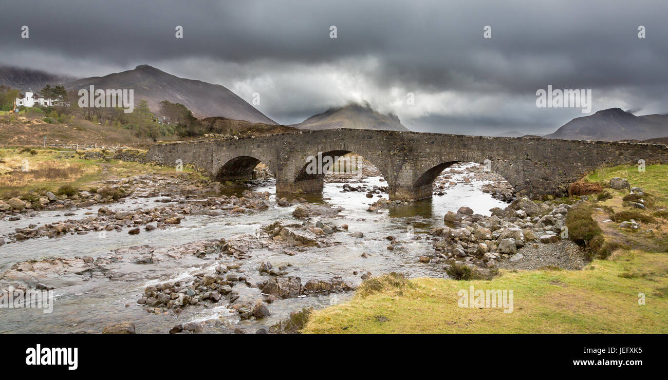 Pont de Sligachan, Isle of Skye, Scotland, UK, Europe. Banque D'Images