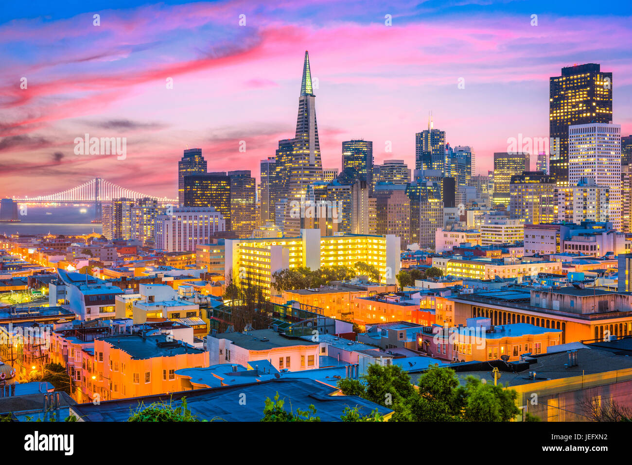 San Francisco, Californie, États-Unis d'horizon. Banque D'Images
