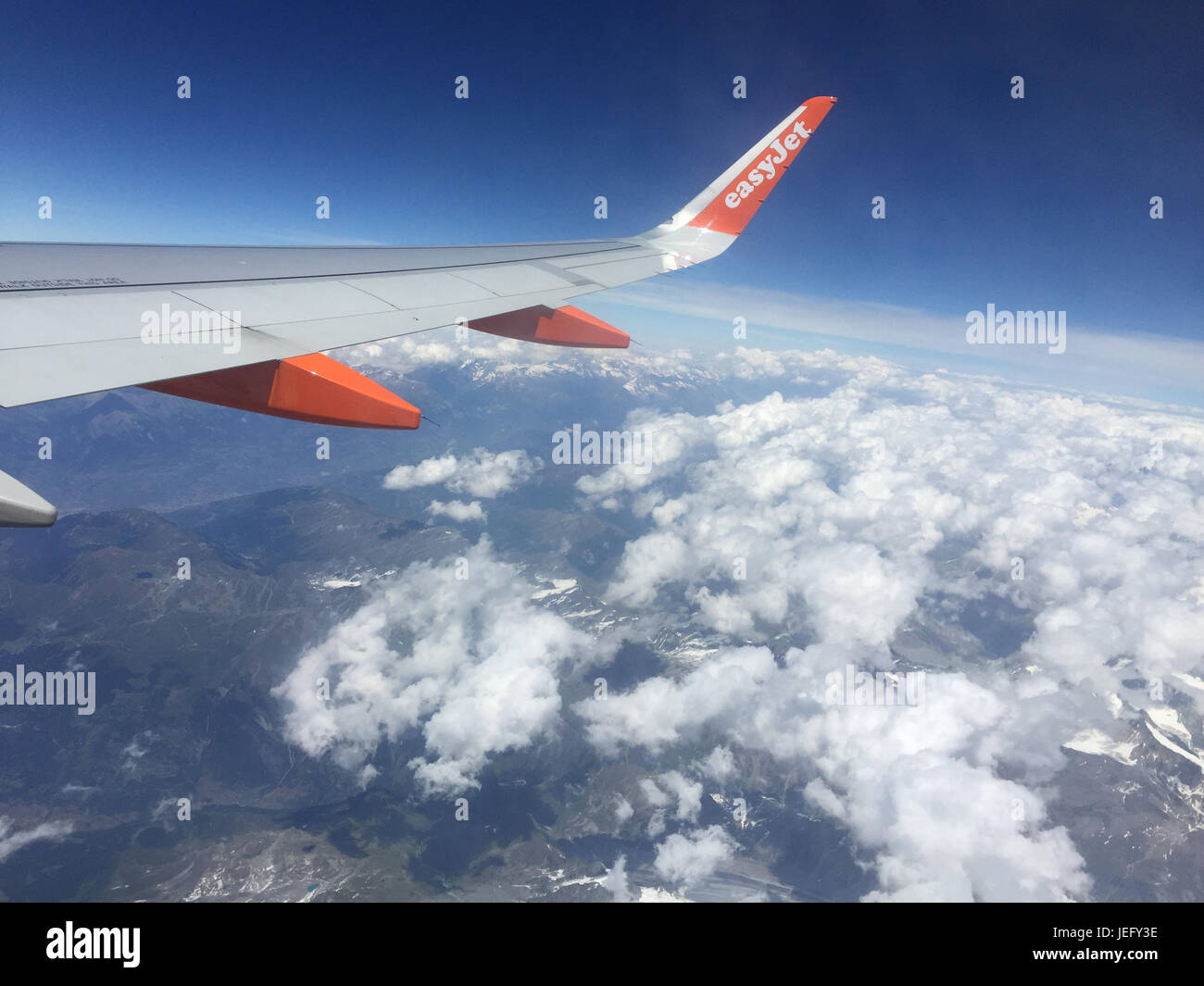 Alpes à partir de 30 000 ft. Photo : Tony Gale Banque D'Images