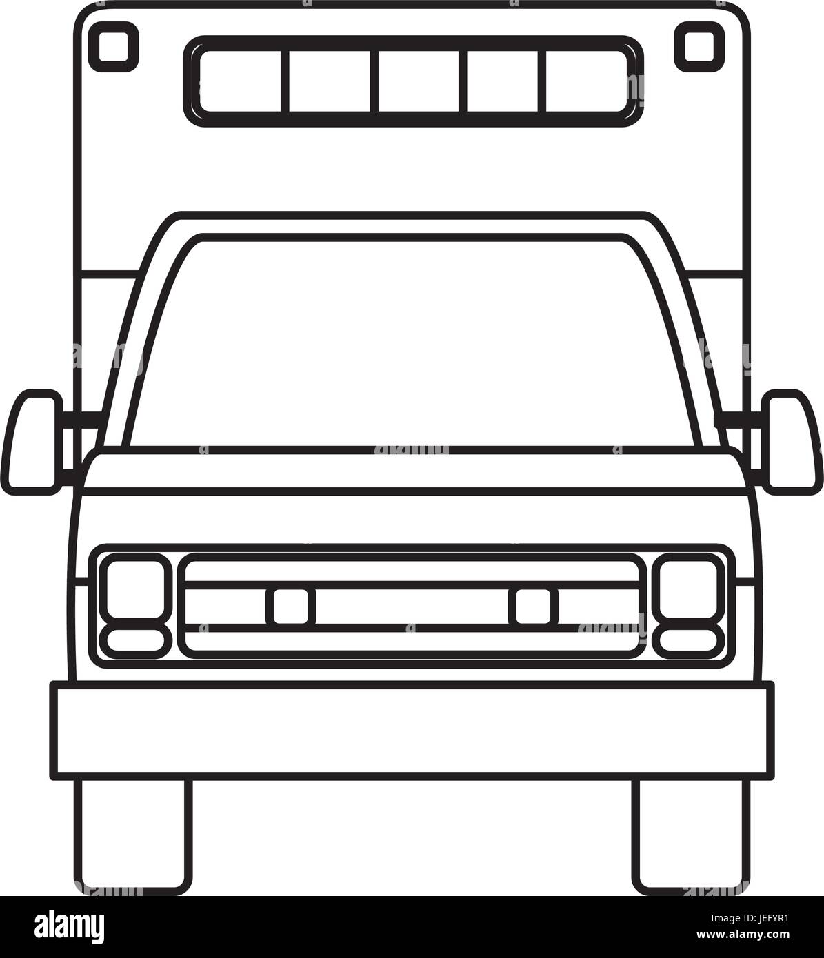 Camion ambulance isolés Illustration de Vecteur