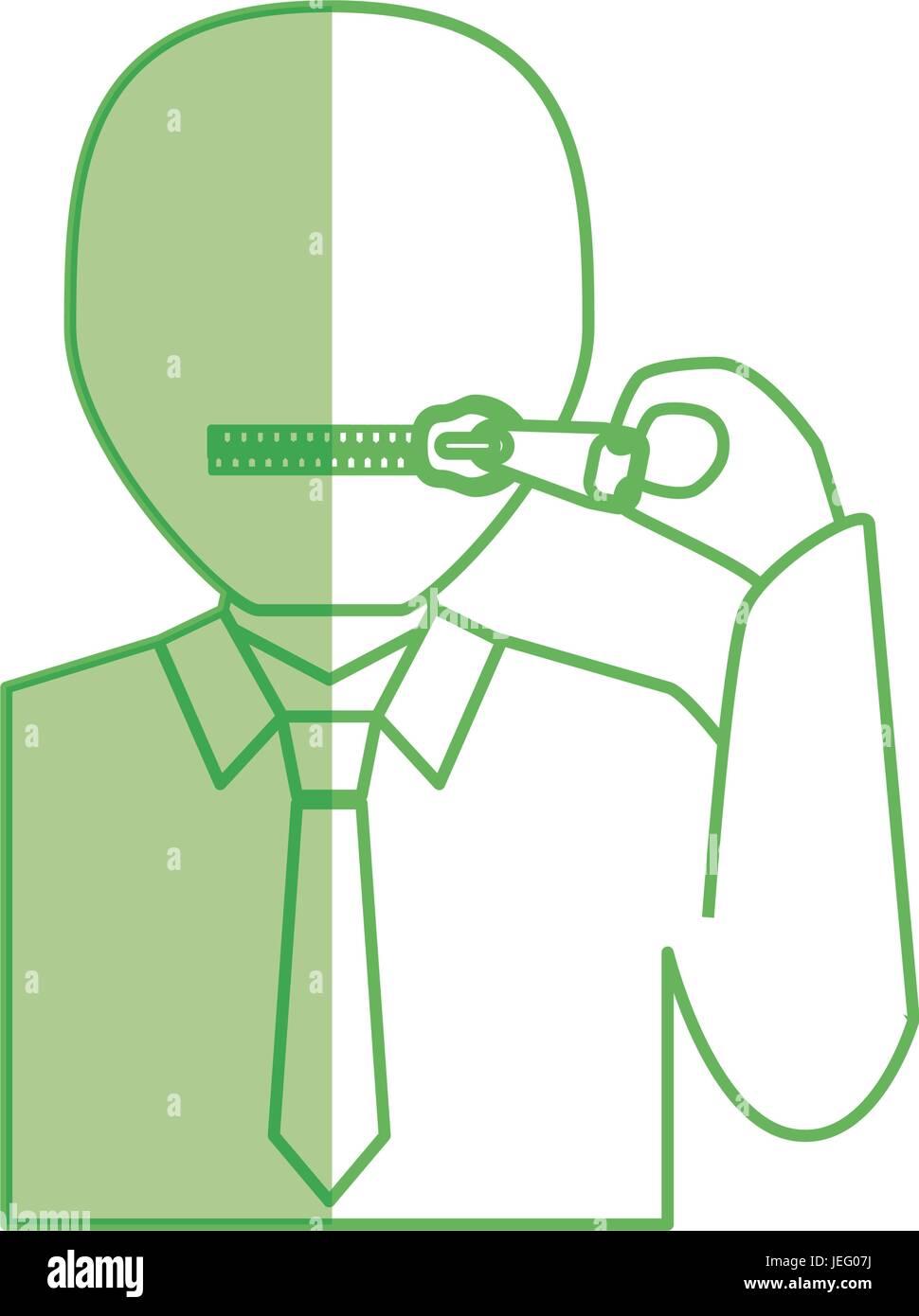 Bouche zippée fermé Illustration de Vecteur