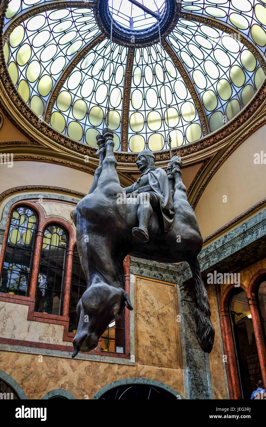 Wenceslas roi équitation un cheval à l'envers Banque D'Images