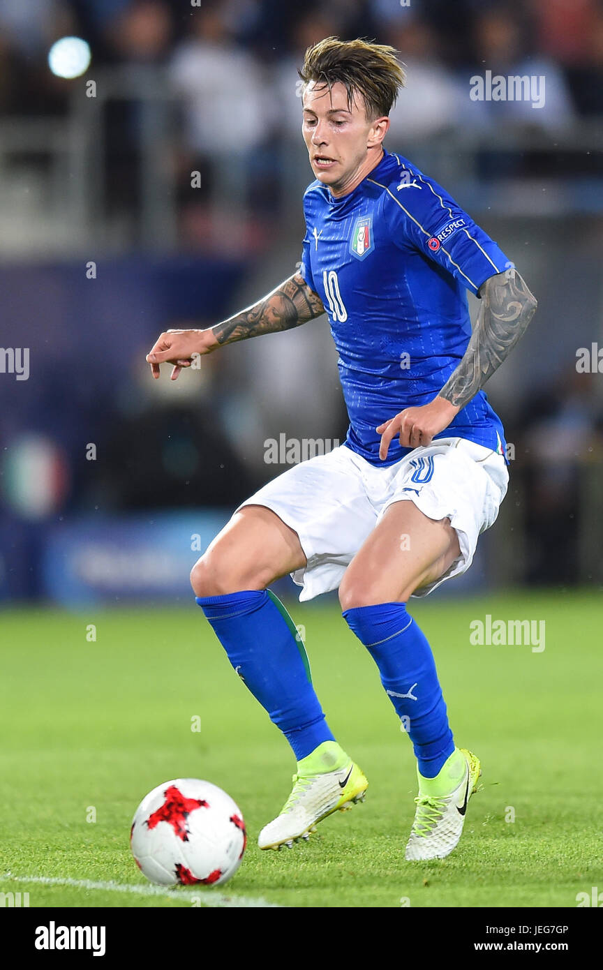 Federico Bernardeschi lors de la correspondance entre l'Italie et l'Allemagne le 24 juin 2017 à Cracovie, en Pologne. (Photo de MO Media) Banque D'Images