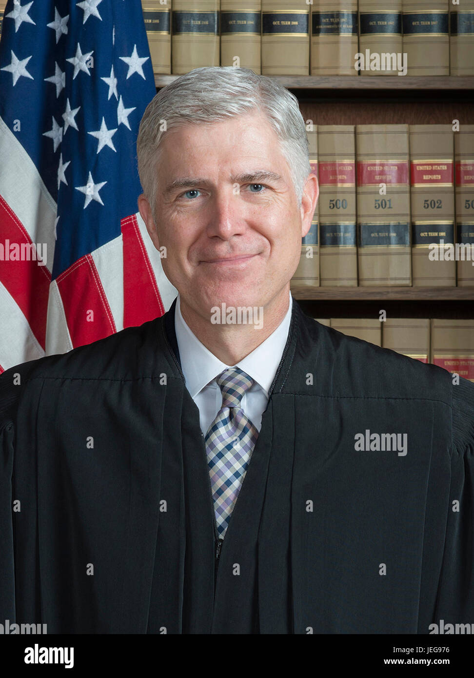 La Justice Neil M. Gorsuch associé est un associé de la Cour suprême des États-Unis. Neil McGill Gorsuch est né le 29 août 1967 et a été nommé par le Président Donald Trump. Gorsuch est le promoteur d'textualism originalism dans l'interprétation des lois et dans l'interprétation de la Constitution des États-Unis, et est un défenseur de la philosophie du droit naturel. Banque D'Images