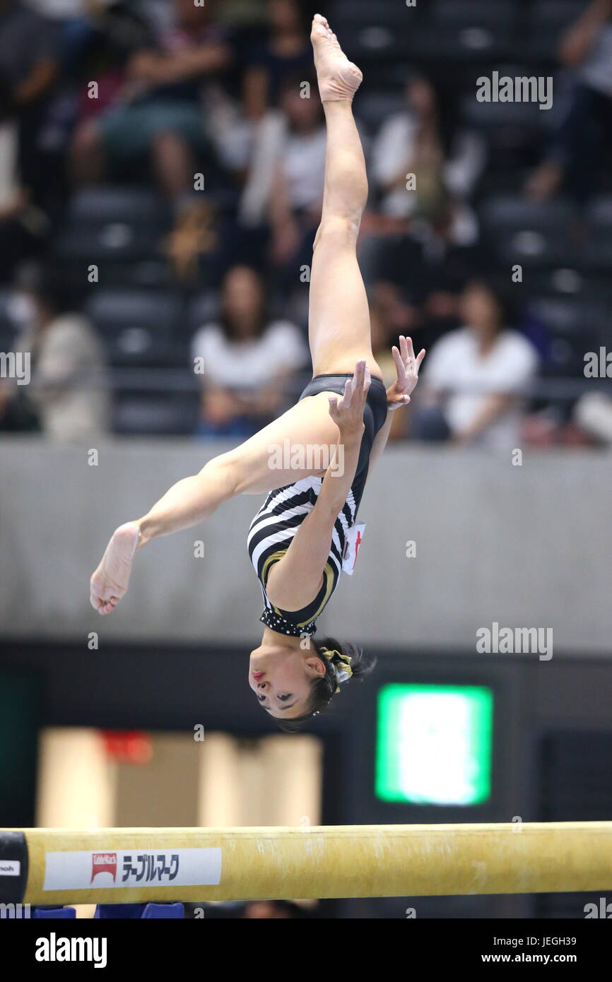 Takasaki Arena, de Gunma, au Japon. 24 Juin, 2017. Shiho Nakaji, 24 juin 2017 - La gymnastique artistique : la 71th Japon Tous les appareils de gymnastique artistique féminine championnat, poutre à Takasaki Arena, Gunma, au Japon. Credit : Sho Tamura/AFLO SPORT/Alamy Live News Banque D'Images