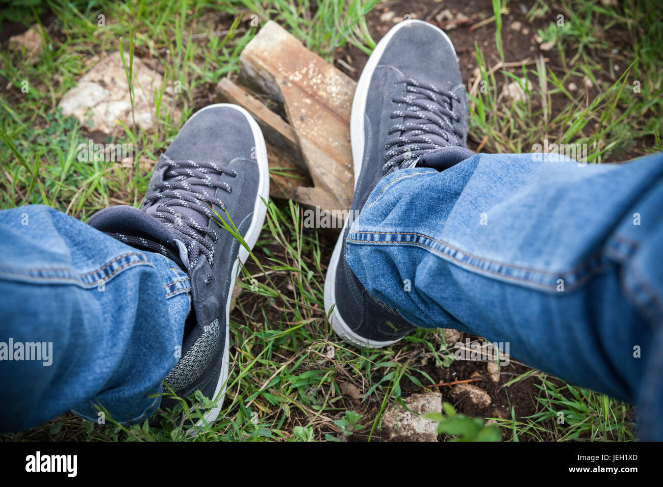 Pieds sur Terre, Close up Banque D'Images