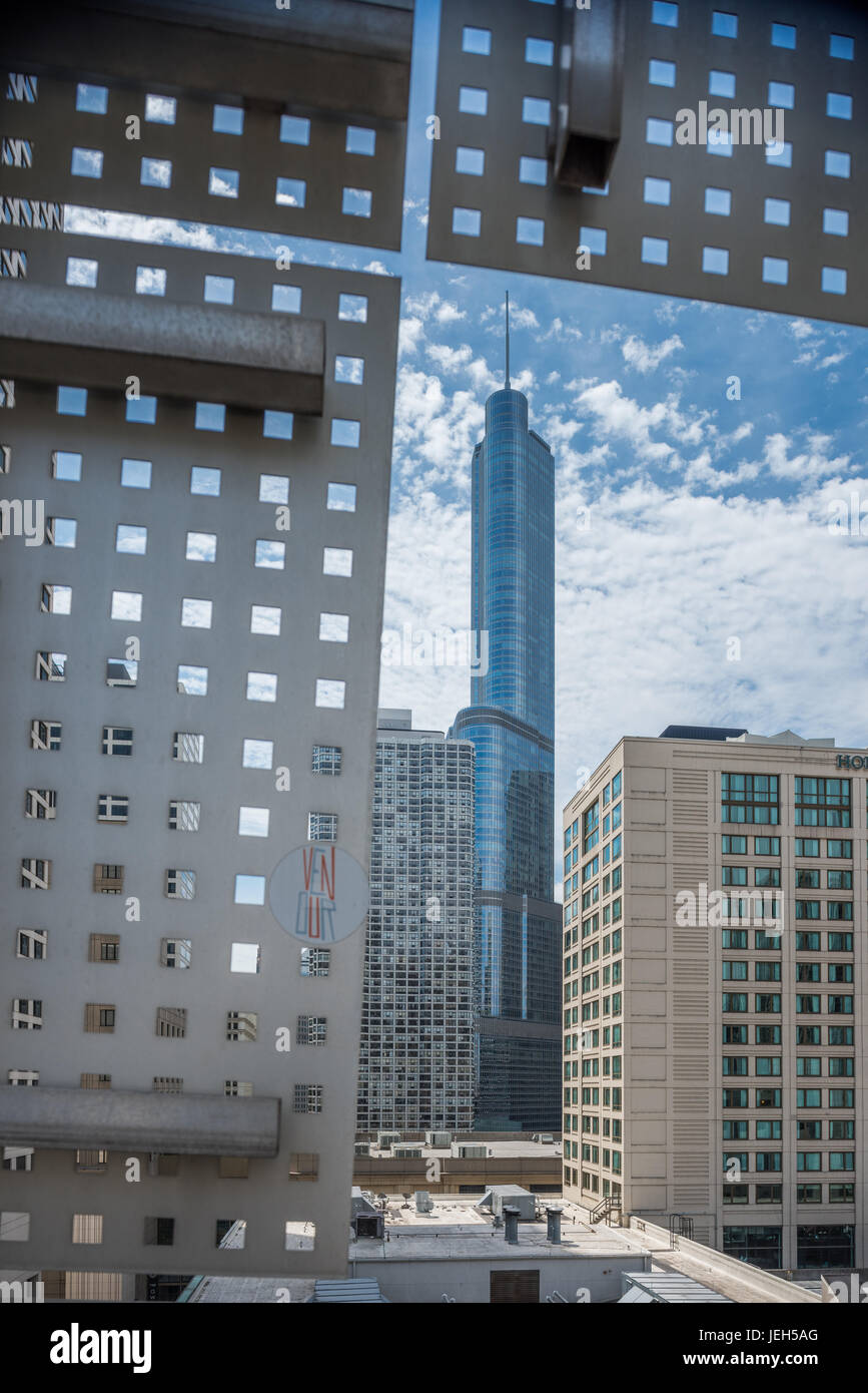 Avis de Trump Tower de parking garage Banque D'Images