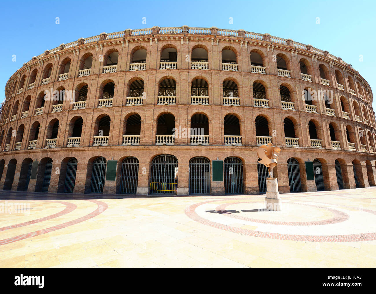 Arène de corrida (Plaza de Toros) dans la ville de Valence, Espagne. Banque D'Images