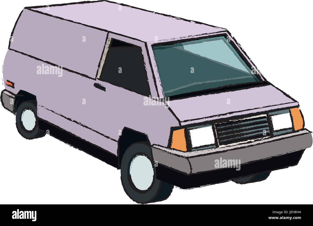 Livraison de véhicule commercial van transport de fret Illustration de Vecteur