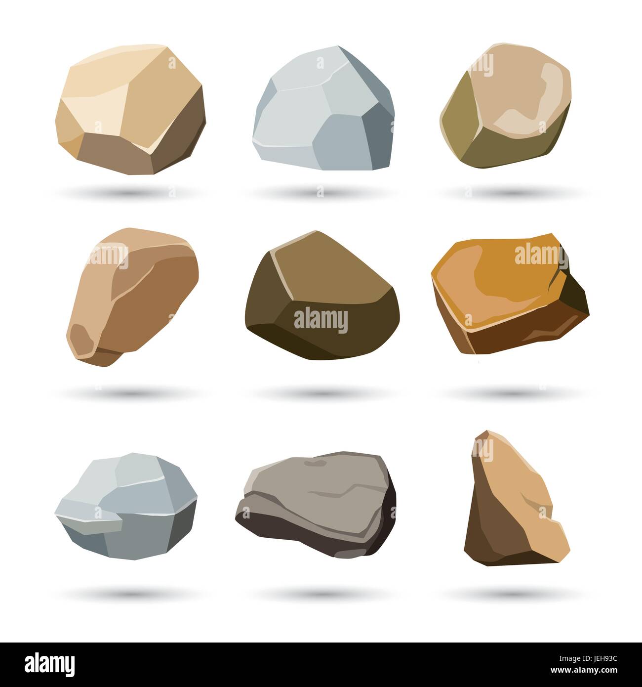 Rock et Stone set Illustration de Vecteur