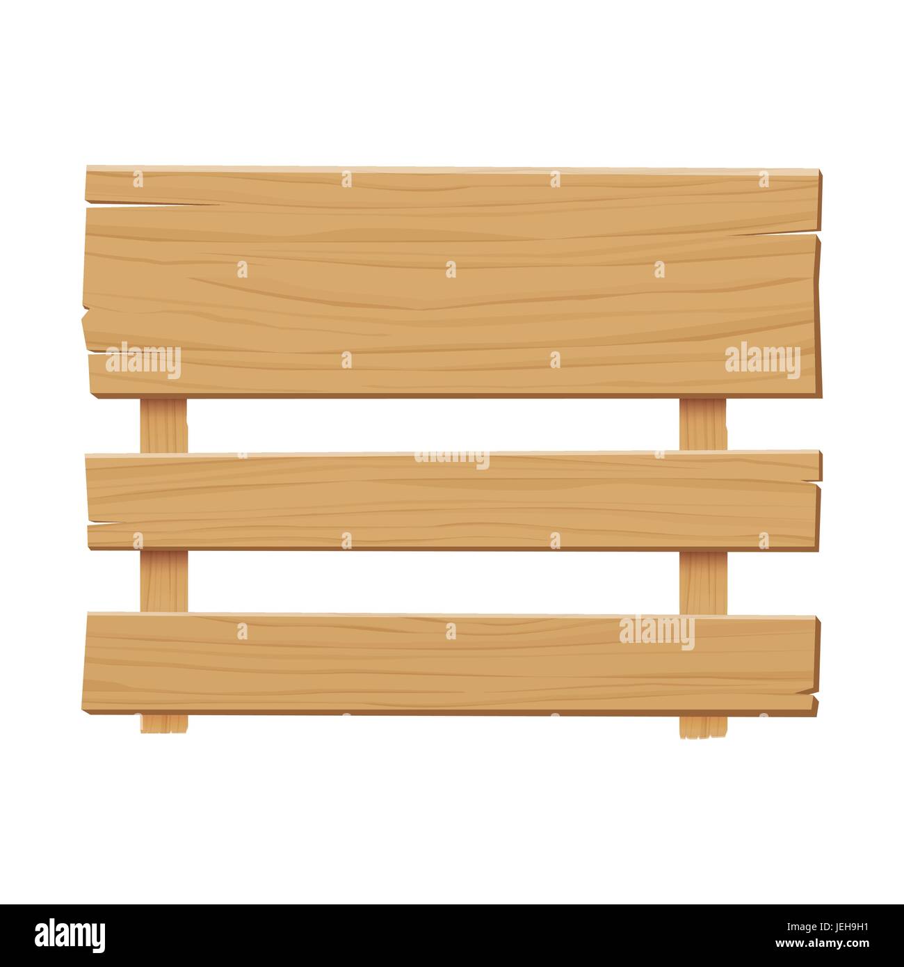 Panneau en bois isolé sur fond blanc Illustration de Vecteur
