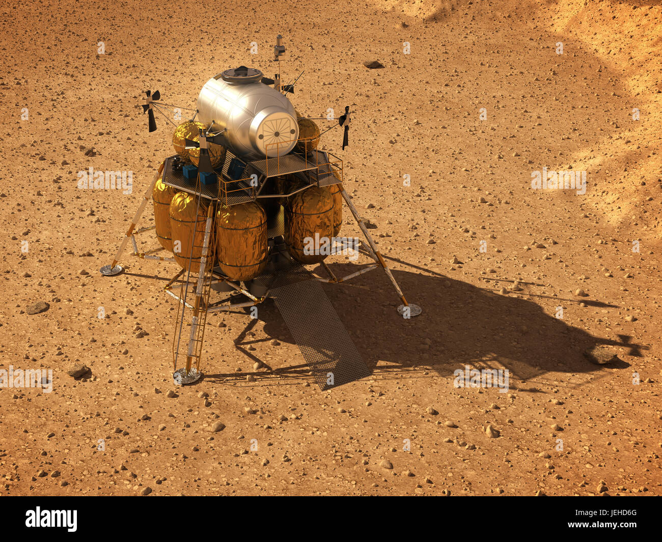 Module de descente sur la surface de la planète Mars Banque D'Images