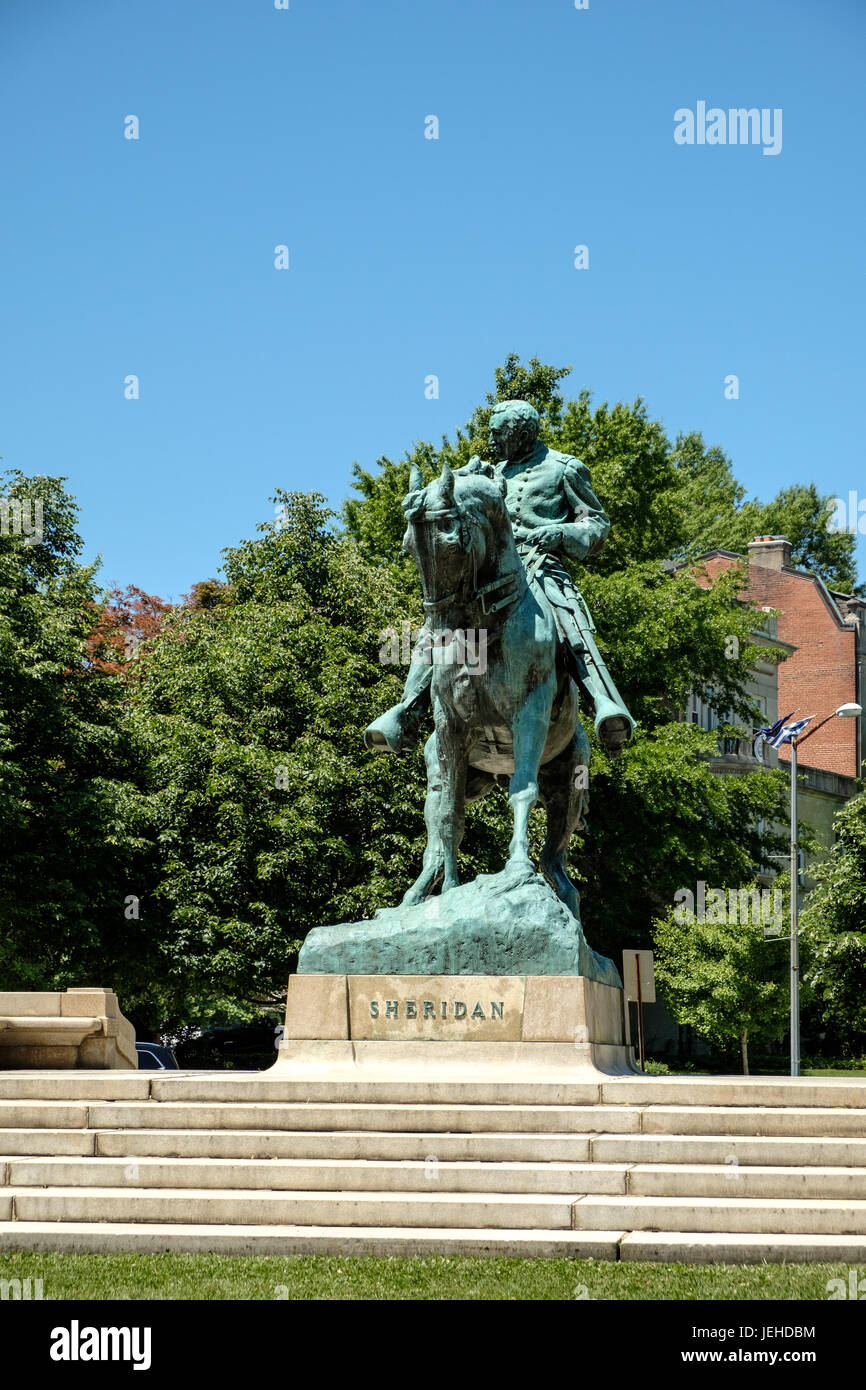 Général Philip Sheridan statue équestre, Sheridan Circle, Washington DC Banque D'Images