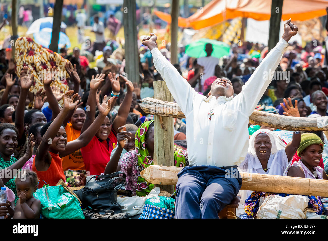 Renouveau charismatique catholique ; l'Ouganda Banque D'Images