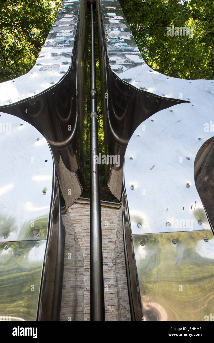 Le monument du centre géographique de l'Europe en Ukraine Banque D'Images