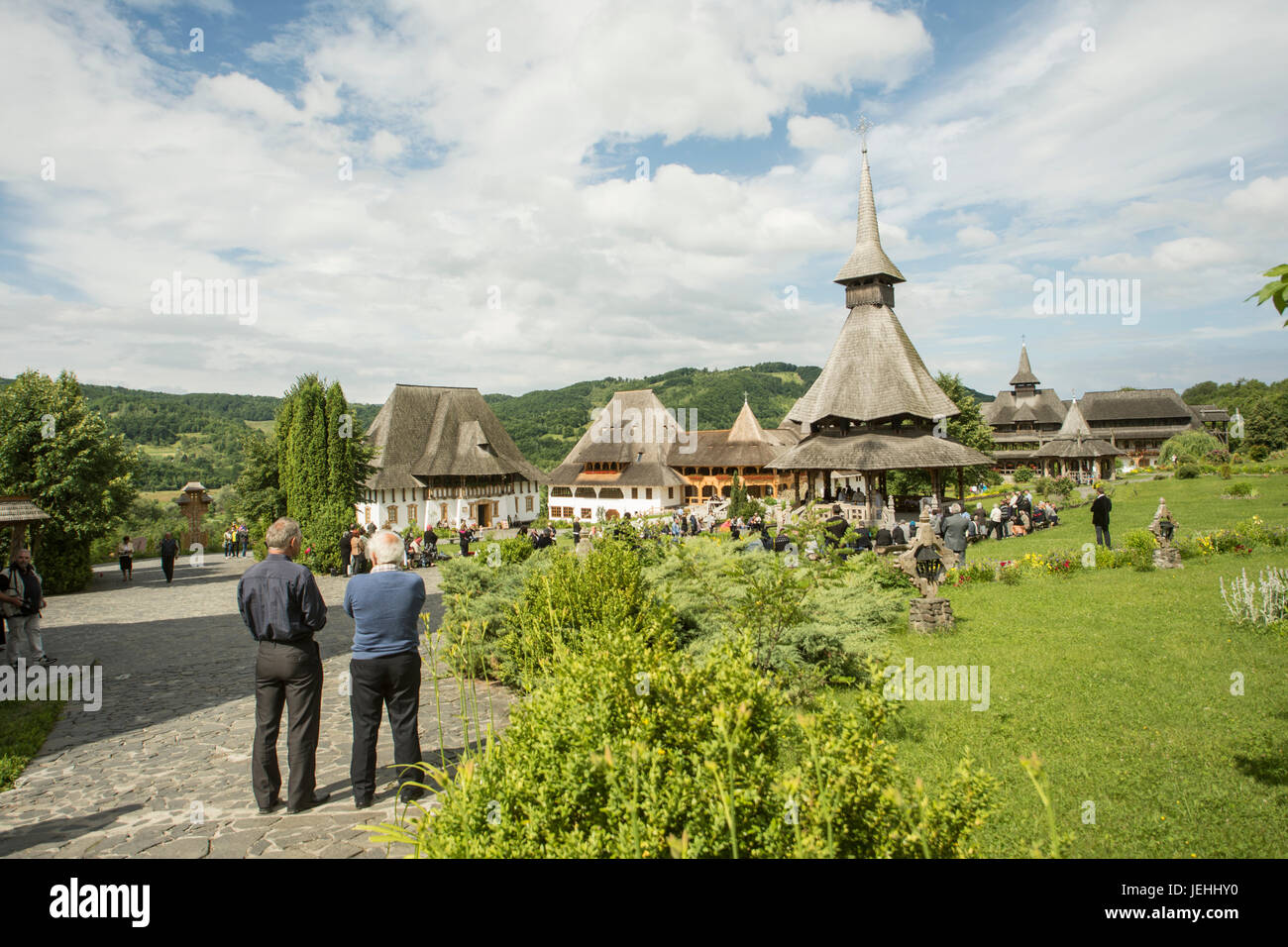 Monastère Barsana en Maramures, Roumanie région Banque D'Images