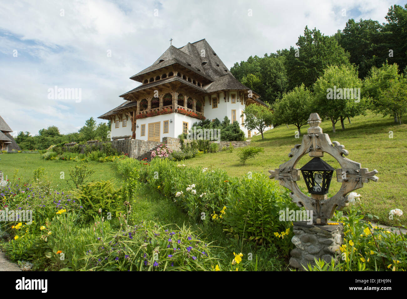 Monastère Barsana en Maramures, Roumanie région Banque D'Images