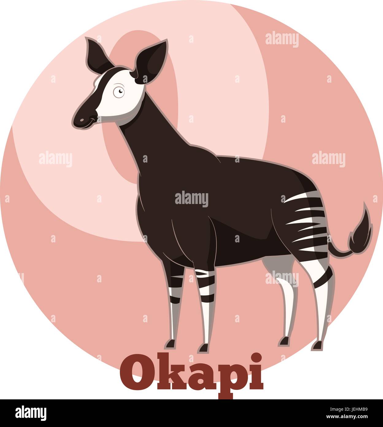 ABC Cartoon Okapi Illustration de Vecteur
