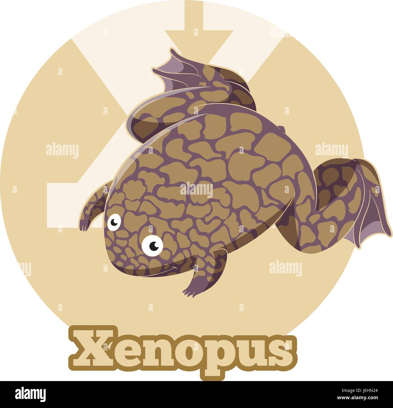 Xenopus Cartoon ABC Illustration de Vecteur